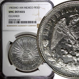MEXICO Silver 1903 Mo AM Peso NGC UNC DETAILS KM# 409.2 (030)
