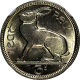 Ireland Republic Copper-Nickel 1968 3 Pence NGC MS65 Hare KM# 12a (038)