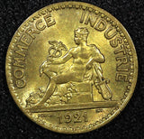 FRANCE Aluminum-Bronze 1921 50 Centimes KEY DATE HIGH GRADE KM# 884 (24 171)
