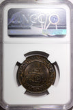 MOROCCO Abd al-Aziz 1320 (1902) 10 Mazunas Birmingham NGC MS62 BN Y# 17.2 (015)
