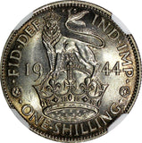 GREAT BRITAIN George VI Silver 1944 1 Shilling English Crest NGC MS61 KM#853 (5)