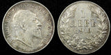 Bulgaria Ferdinand I Silver 1910 1 Lev Toned KM# 28 (25 087)