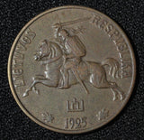 Lithuania Aluminum-Bronze 1925 20 Centu 1 Year Type XF KM# 74  (30 048)