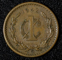 Mexico Bronze 1942 1 Centavo WWII Issue KM# 415 (27 871)