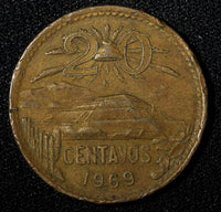MEXICO  Bronze 1969 Mo 20 Centavos KM# 440 (27 439)