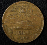 MEXICO  Bronze 1969 Mo 20 Centavos KM# 440 (27 439)
