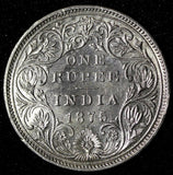 India-British Victoria Silver 1875 (B) Rupee HIGH GRADE  KM# 473.2 (28 295)