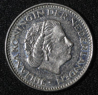 Netherlands Juliana Nickel  1980 1 Gulden 25 mm Last Year  KM# 184a  (27 949)