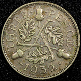 Great Britain George V Silver 1932 3 Pence KM# 831 (24 186)