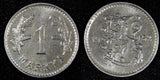 FINLAND Iron 1952 H 1 Markka Last Year Type aUNC KM# 30b (27 182)