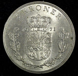 Denmark Frederik IX Copper-nickel 1971 5 Kroner 33mm HIGH GRADE KM# 853.1 (309)