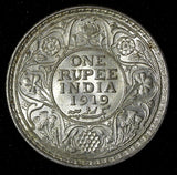 India-British George V Silver 1919 (C) Rupee Calcutta Mint KM# 524 (28 831)