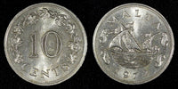 MALTA Copper-Nickel 1972 10 Cents 1st Year Type UNC KM# 11 (27 379)