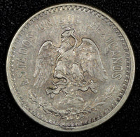 MEXICO Silver 1907 Mo  20 Centavos  Toned KM# 435 (27 053)