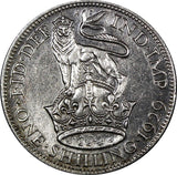 GREAT BRITAIN George V Silver 1929 1 Shilling aUNC/UNC KM# 833  (24 705)