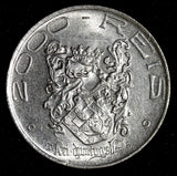 Brazil Silver 1932 2000 Reis 400th Anniversary of Colonization UNC KM# 532 (5)
