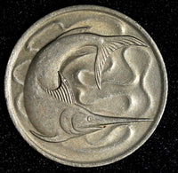 Singapore Copper-Nickel 1969 20 Cents Swordfish KM# 4 (28 114)