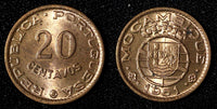 Mozambique Bronze 1961 20 Centavos UNC Toned KM# 85 (27 671)