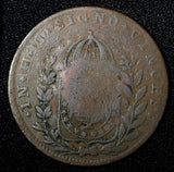 BRAZIL Pedro I ND B 20 Reis KM# 436.2 Countermark on 40 Reis Bahia Mint  (496)