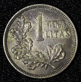 LITHUANIA Silver 1925 1 Litas Nice Toning KM# 76 (28 689)