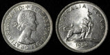 Australia Silver 1954 Florin Royal Visit of Elizabeth II  KM# 55 (28 731)