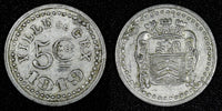 FRANCE Emergency coinage NOTGELD 1919 5 Centimes Ville de GEX-Ain El Mon# 10.1