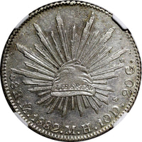 MEXICO Silver 1882 MO MH 8 Reales Mexico City  NGC AU DETAILS KM# 377.10 (09)
