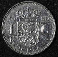 Netherlands Juliana Nickel  1980 1 Gulden 25 mm Last Year  KM# 184a  (27 949)