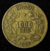 Brazil Aluminum-Bronze 1925 1000 Reis KM# 525 (27 615)