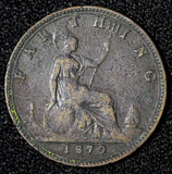 Great Britain Victoria Bronze 1879 Farthing KM# 753  (28 314)