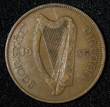 Ireland Republic Bronze 1935 1 Penny hen with chicks  KM# 3 (28 883)