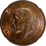 GREAT BRITAIN George V Bronze 1936 1 Penny NGC MS63 BN NICE TONING KM# 838 (026)