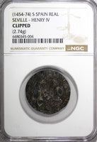 SPAIN Castile and Leon Henry IV Seville Silver (1454-74) 1 Real NGC GRADED (04)