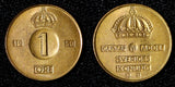 Sweden Gustaf VI Adolf Bronze 1958 TS 1 Ore GEM BU Toned KM# 820 (30 215)