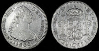 PERU Charles IV Silver 1800 LIMAE IJ 2 Reales 27mm KM# 95 (26 914)