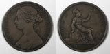 Great Britain Victoria Bronze 1862 1 Penny KM# 749.2 (28 188)