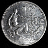 Czechoslovakia Silver 1931 10 Korun 30 mm KM# 15 (27 846)