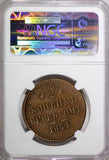 RUSSIA Nicholas I 1841 SPB 2 Kopecks NGC VG10 BN EXT.RARE Only 1 Graded B-818 R3