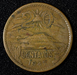 Mexico ESTADOS UNIDOS MEXICANOS Bronze 1945 20 Centavos  KM# 439 (27 587)