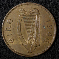 Ireland Republic Bronze 1946 1 Penny Hen with chicks KM# 11 (28 235)