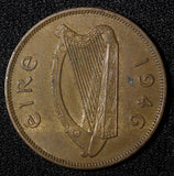 Ireland Republic Bronze 1946 1 Penny Hen with chicks KM# 11 (28 235)