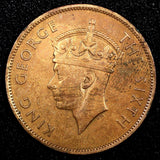 British Honduras George VI Bronze 1949 1 Cent Mintage-100.000 KM# 24  (24 832)