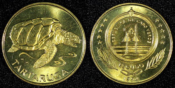 Cape Verde 1994 1 Escudo Tartaruga Sea Turtle UNC KM# 27 (28 049)