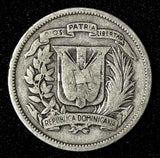 Dominican Republic Silver 1942 25 Centavos WWII Philadelphia Mint KM# 20 (496)