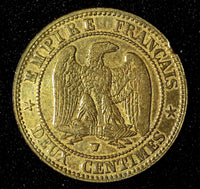 FRANCE Napoleon III 1854 W  2 Centimes 	Lille Mint VF KM# 776.7  (27 617)