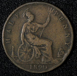 Great Britain Victoria Bronze 1890 1/2 Penny KM# 754 (28 889)