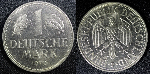 Germany - Federal Republic 1970 F 1 Mark Stuttgart Mint  aUNC KM# 110 (23 758)
