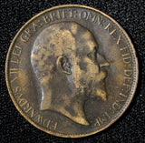Great Britain Edward VII Bronze 1907 1/2 Penny KM# 793.2 (28 913)