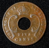East Africa George VI Bronze 1939 H 5 Cent KM# 25  (30 060)