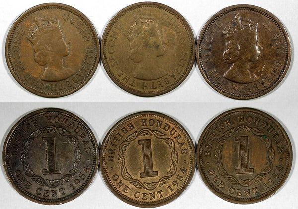 British Honduras Elizabeth II 1954 1 Cent XF+ RANDOM PICK (1 COIN) KM# 27 ( 866)